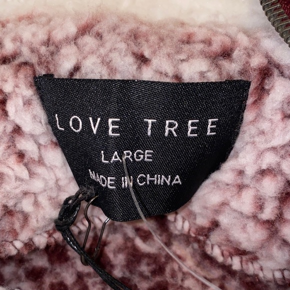 NWT!! Love Tree Sherpa 1/4 Zip Pullover Sweater - Soft Pink Size Large - Picture 8 of 13
